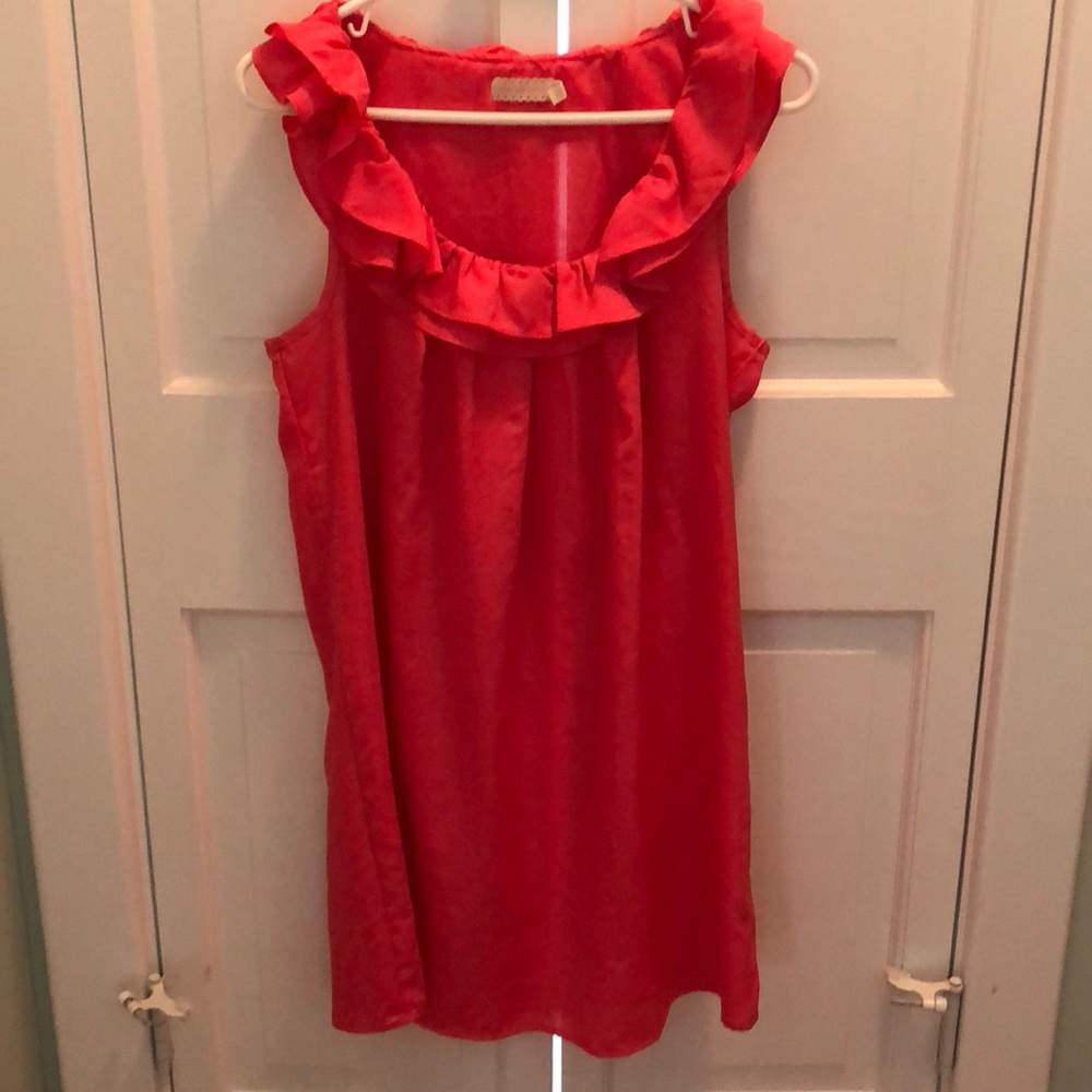 Pink dress.